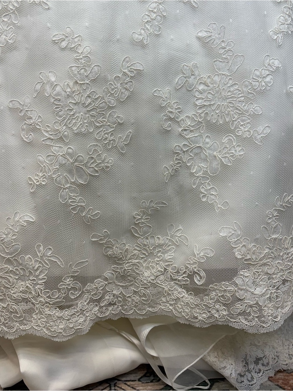 NWT Mori Lee Model 1913 A-Line Wedding Dress Sz 20- Ivory Silver Beading Lace - Picture 9 of 16